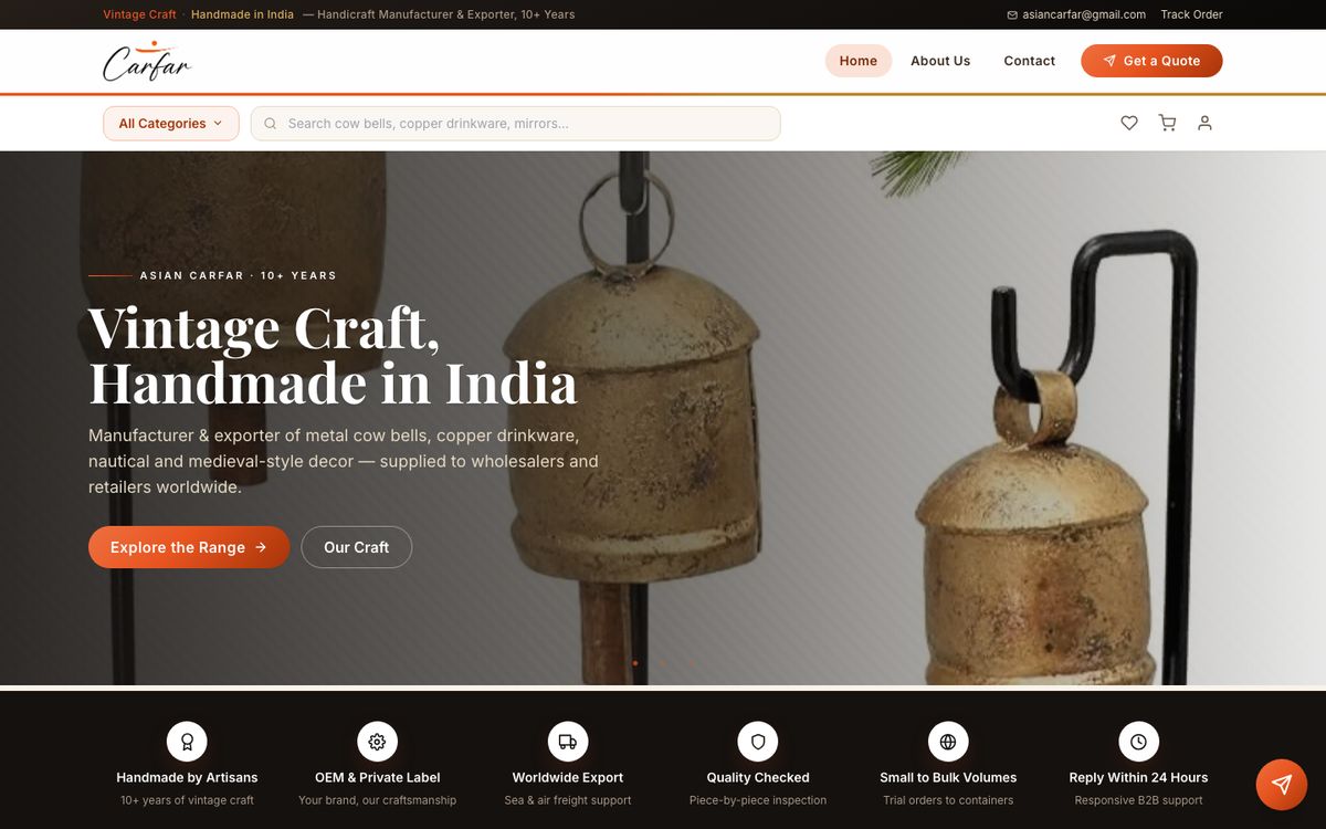 Home page of Carfar — B2B Store