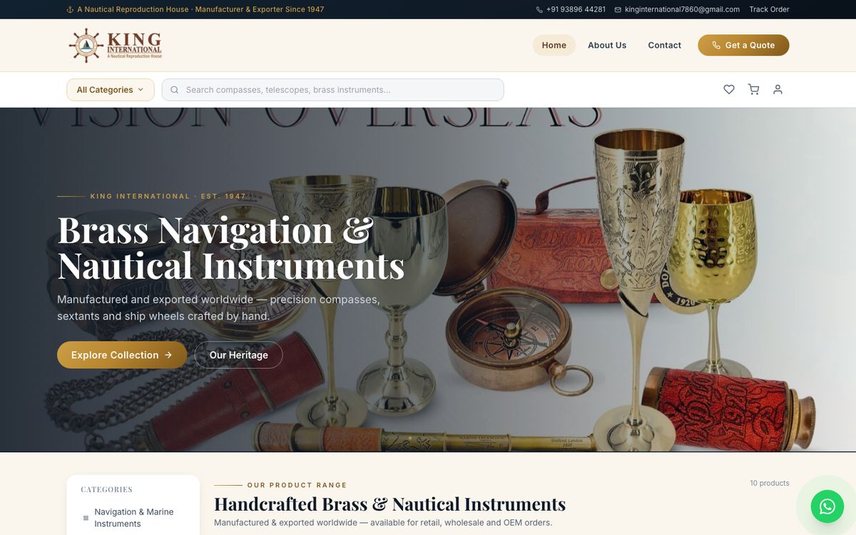 Home page of King International