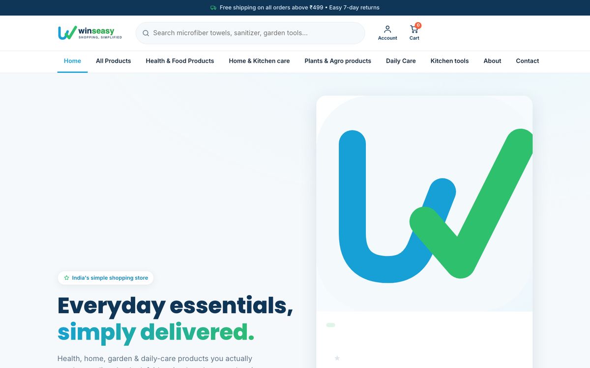 Home page of Winseasy